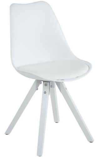Białe krzesło z poduszką z ekoskóry repo