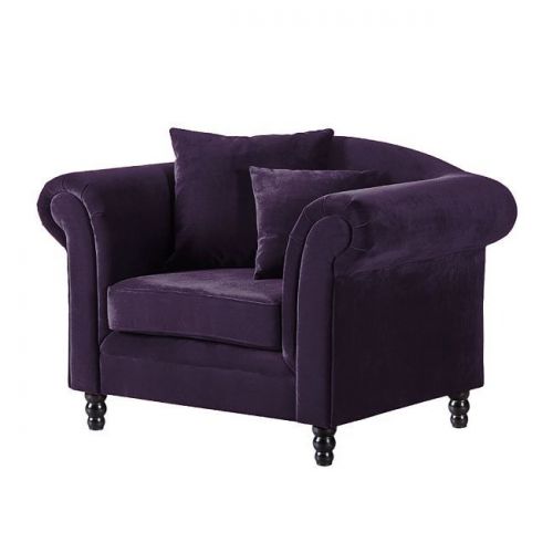 Fotel tapicerowany gryf, fioletowy