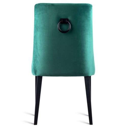Krzesło tapicerowane kołatka glamour butelkowa zieleń