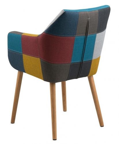 Tapicerowane krzesło z poduszką laurel tkanina patchwork