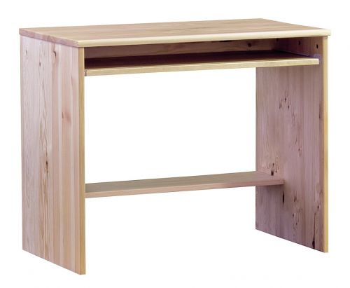 Biurko z drewna sosnowego z półką pod klawiaturę modern i