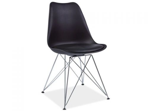 Krzesło nowoczesne z metalową podstawą - olivier black