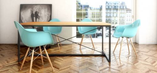 Stół w stylu industrialnym z metalowymi nogami - monaco