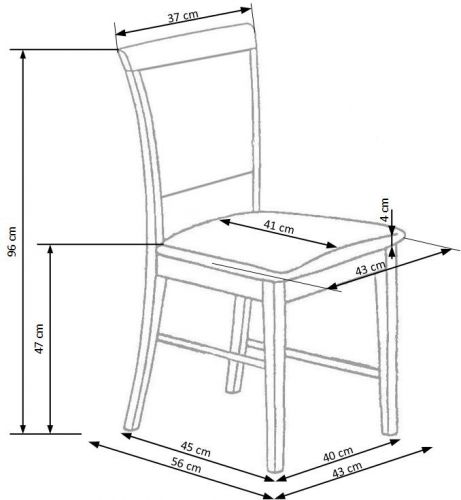 Klasyczne krzesło drewniane sylwek 1 biały