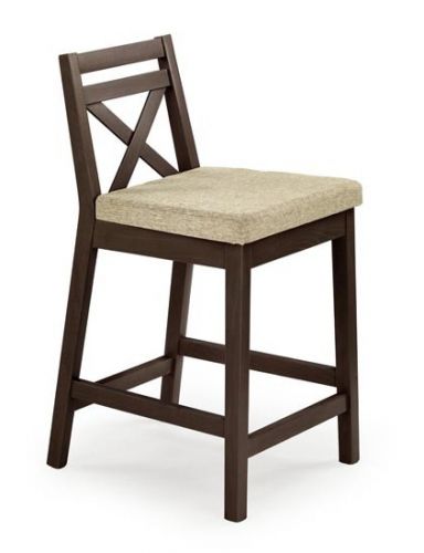 Niskie krzesło barowe w kolorze ciemny orzech borys low