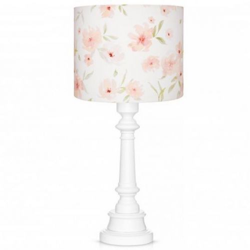 Lampa stołowa z bawełnianym kloszem blossom biała