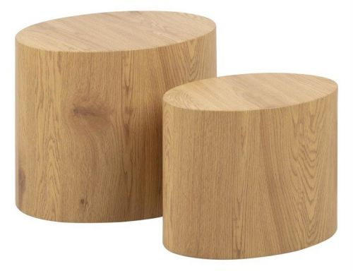 Zestaw dwóch stolików pomocniczych liberal w imitacji drewna