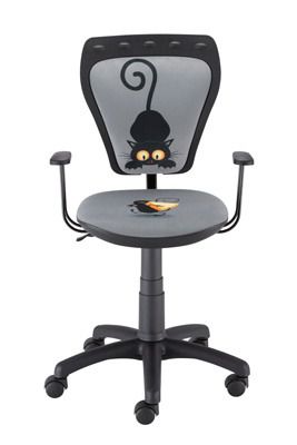 Obrotowe krzesło dziecięce z obrazkiem kota i myszki ministyle