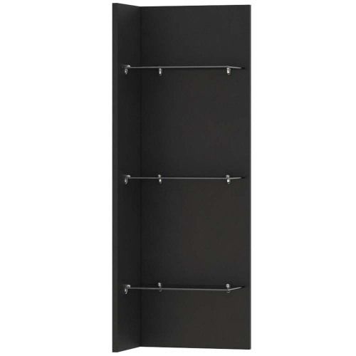 Helio 03 panel wiszący z półkami i oświetleniem - czarne/szare szkło
