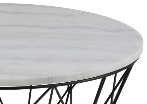 Marmurowy stolik kawowy na podstawie w kształcie kosza belfast 80