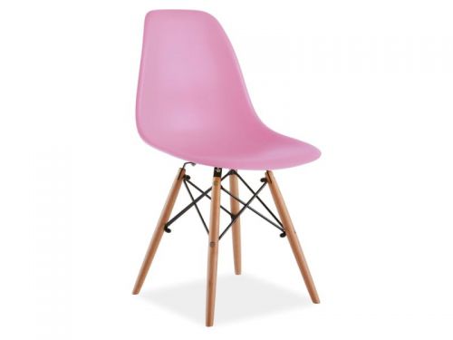 Krzesło w skandynawskim stylu z polipropylenu - 46 x 42 x 83 cm - ferra pink
