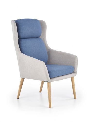Fotel nowoczesny tapicerowany - drewniane nogi - purio 2