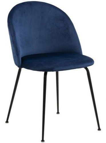 Krzesło glamour z pikowanym tyłem hudson 33 niebieskie