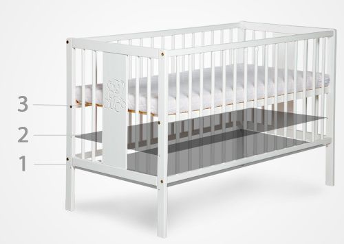 Łóżeczko niemowlęce henry 120x60 z szufladą białe
