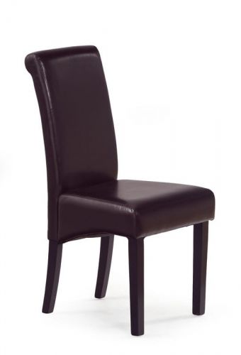 Krzesło klasyczne z eoskóry - drewniane nogi - nero
