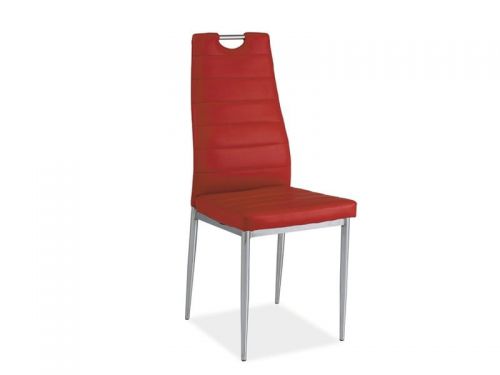 Krzesło nowoczesne z metalowymi nogami - ekoskóra - b-260 czerwone