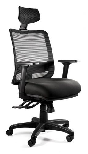 Krzesło do biura z zagłówkiem saga plus czarny / tkanina bl418