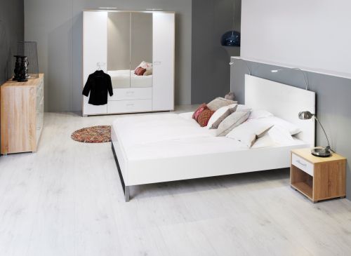 Nowoczesne łóżko sypialniane style 180x200 biały mat