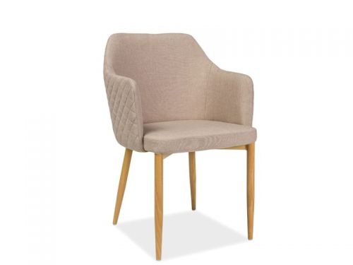 Krzesło tapicerowane tkaniną z drewnianymi nogami - astor bezowe