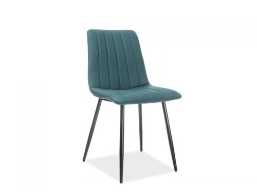 Krzesło tapicerowane nowoczesne - metalowe nogi - alan zielony/czarny