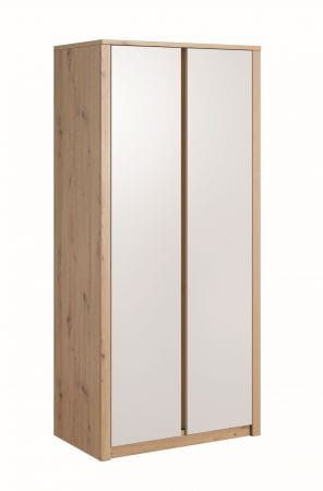 Szafa nowoczesna 2-drzwiowa - dąb artisan/biały mat - 200 cm - ergo