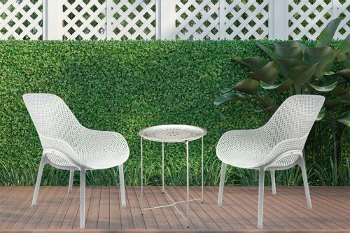 Ażurowe krzesło z tworzywa malibu do ogrodu i kawiarni