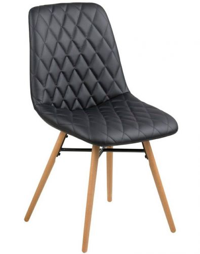 Pikowane krzesło z ekoskóry davis pu w stylu skandynawskim