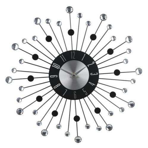Wiszący zegar analogowy z kryształkami crystal spiral