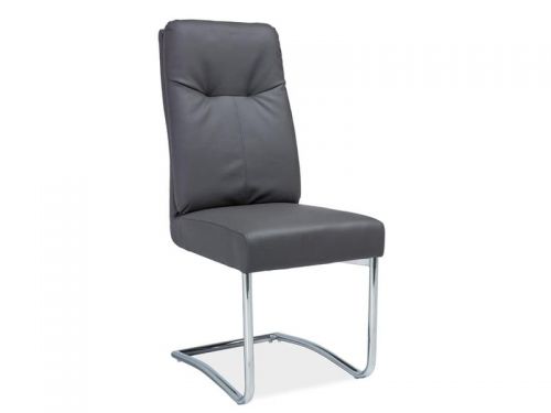 Krzesło z metalowymi nogami z ekoskóry - b-340 szare