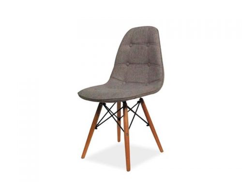 Krzesło tapicerowane z drewnianą podstawą - pikowane - lena ii