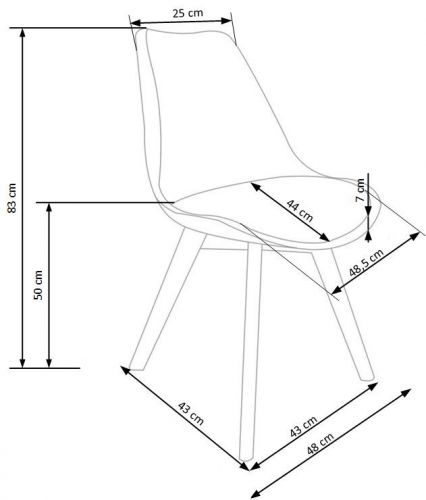 Krzesło z poduszką na siedzisku k342