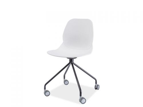 Krzesło na kółkach z polipropylenu - białe - filio ii