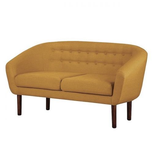 Sofa tapicerowana tana 2 os, żółta