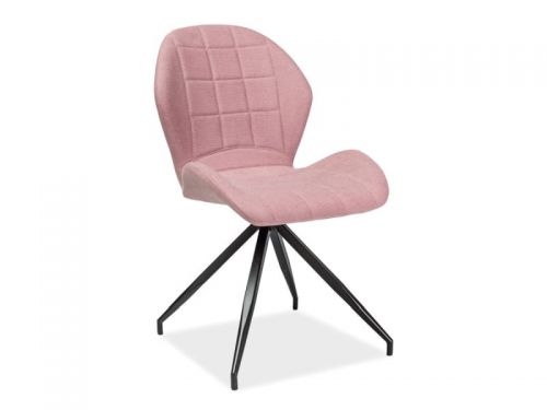 Krzesło nowoczesne tapicerowane tkaniną - nora ii rozowe