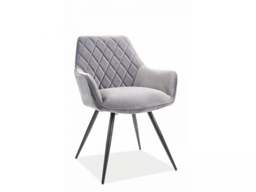 Krzesło tapicerowane nowoczesne - metalowe nogi - linea czarny/szary