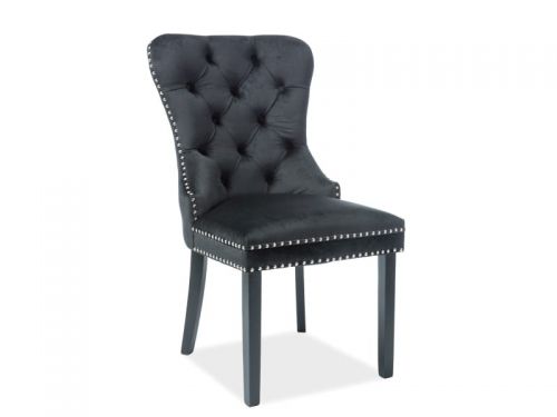 Krzesło tapicerowane nowoczesne - metalowe nogi - august czarny/czarny