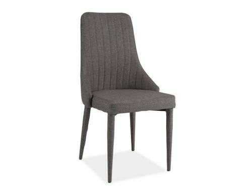 Krzesło tapicerowane tkaniną z pikowaniami - szare - norma
