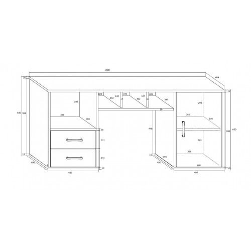 Nowoczesne biurko komputerowe wiszące hanger biały/biały połysk