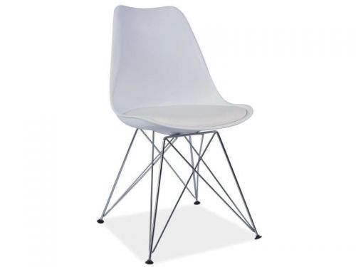 Krzesło nowoczesne z metalową podstawą - olivier white