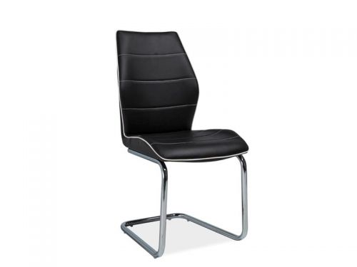 Krzesło z metalowymi nogami z ekoskóry - b-331 czarne