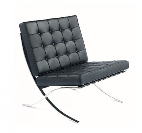 Fotel obity ekoskórą z metalowymi nogami i pikowaniami - czany - cuba