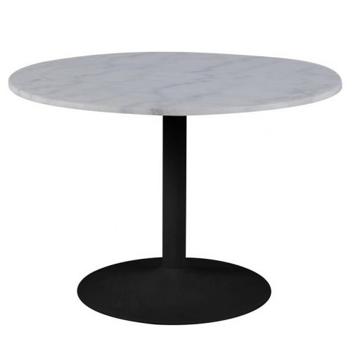 Stół na czarnej nodze z marmurowym blatem moore