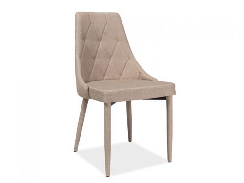 Krzesło nowoczesne z pikowaniami - tapicerowane - poli bezowe