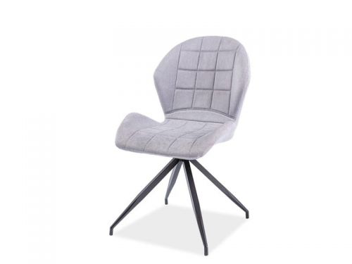 Krzesło tapicerowane tkaniną - pikowane - podstawa metalowa - nora vi