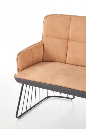 Designerska sofa l-1 z tapicerowanym siedziskiem i podłokietnikami
