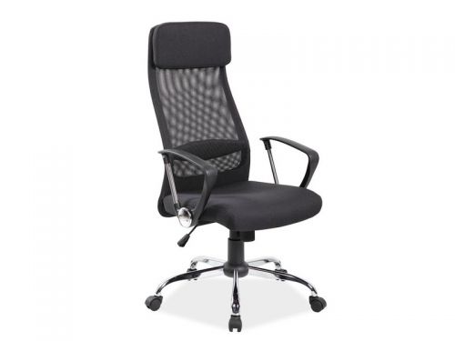 Czarne obrotowe krzesło biurowe q-345