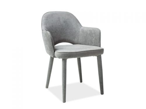 Krzesło nowoczesne tapicerowane tkaniną - metalowe nogi - stella szare