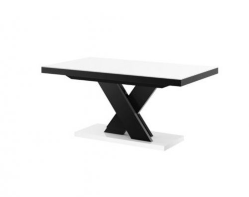 Nowoczesny stół z białym blatem na czarnej nodze xenon lux