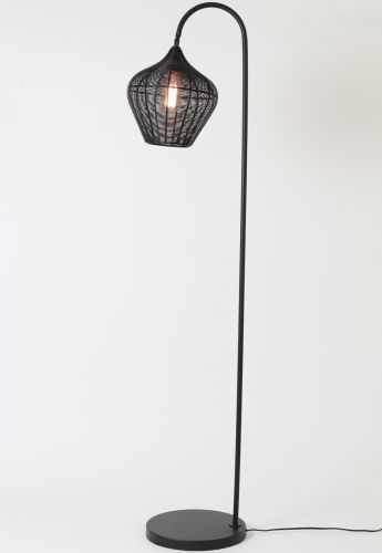Ażurowa lampa podłogowa z ruchomym kloszem alvaro