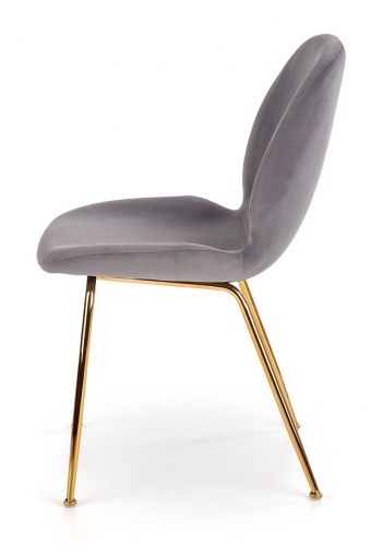 Tapicerowane krzesło na złotych nogach k381